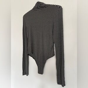 Large Black and White Striped Women's Top